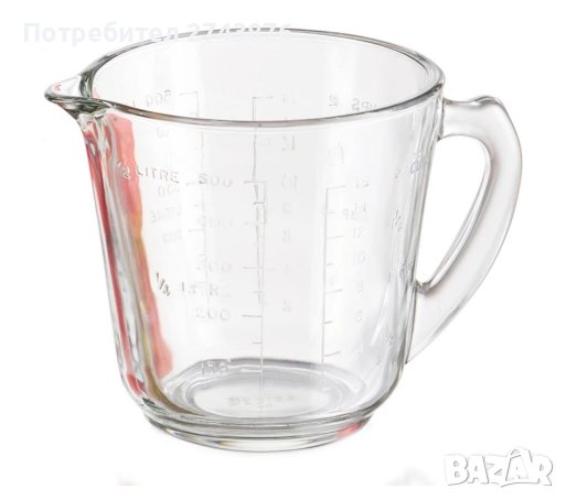 СТЪКЛЕНА МАСИВНА МЕРИТЕЛНА КАНА 600МЛ, снимка 1
