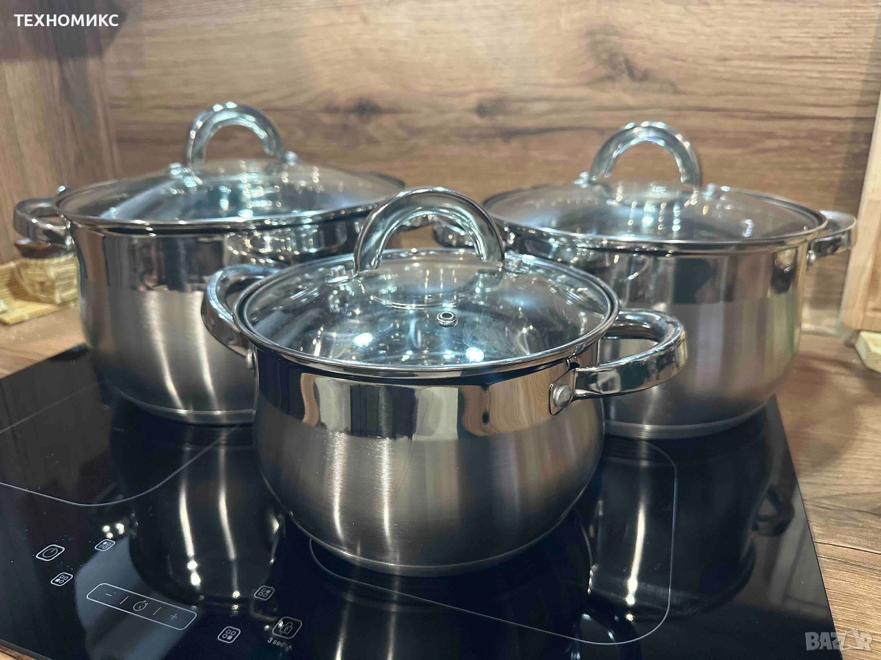 Комплект от 3 бр тенджери - Cheffinger, снимка 1