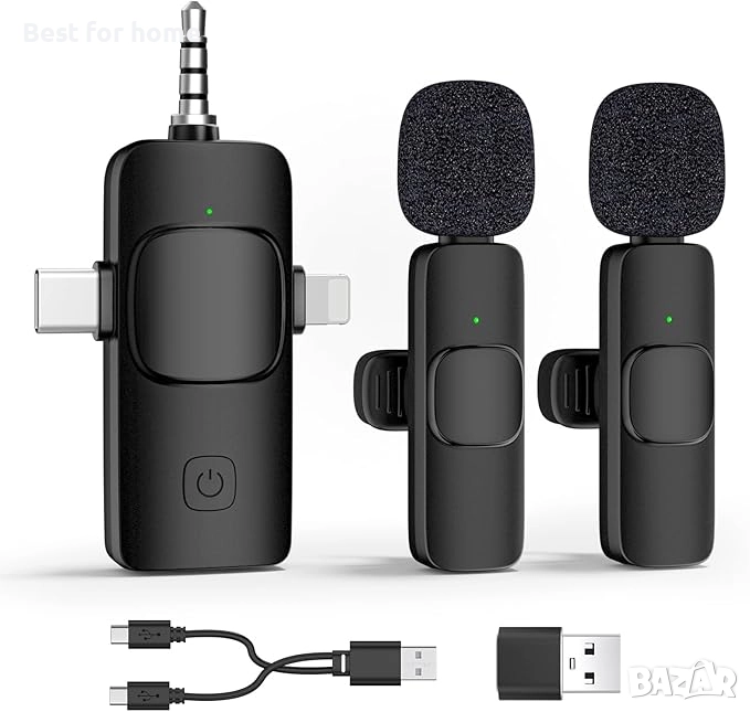 Мини безжичен Lavalier микрофон PoP voice за iPhone, Android, снимка 1