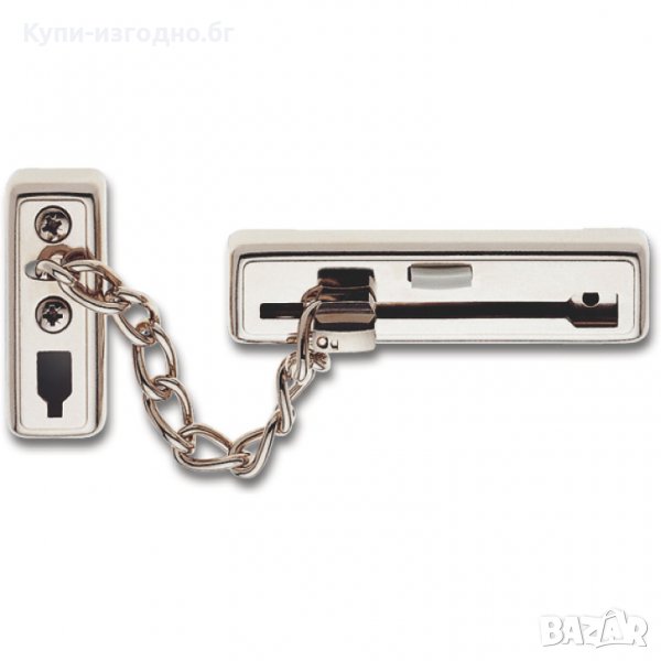 Верига за врата Burg Wächter, 10 x 2,5 см, двойно заключване , стомана, никел, снимка 1