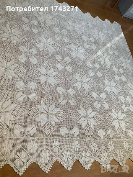 Покривка /кувертюра/ за легло /спалня/ изплетена на една кука, снимка 1