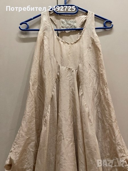 Рокля, туника, пудра, нюд,коприна, снимка 1