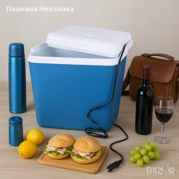 Хладилна кутия Atlantic 10L 12V, активна, синя, снимка 1