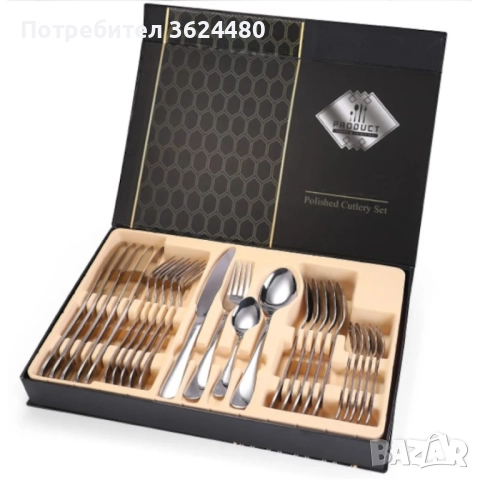 КОМПЛЕКТ ПРИБОРИ ЗА 6 БР ДУШИ 4367, снимка 4 - Прибори за хранене, готвене и сервиране - 52687086