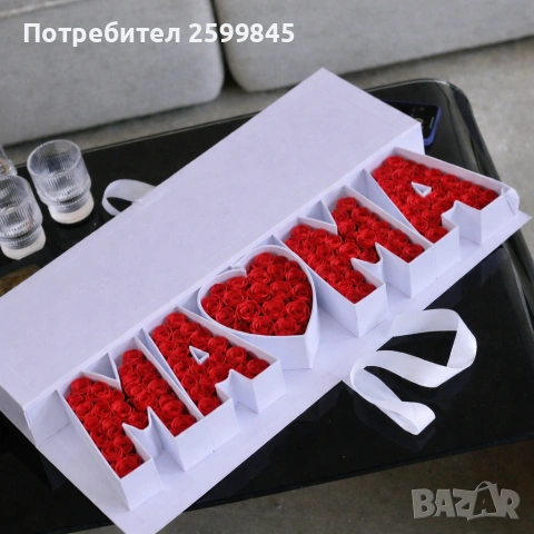 Ръчно направени луксозни кутии с изкуствени рози , снимка 5 - Ръчно изработени сувенири - 53015353