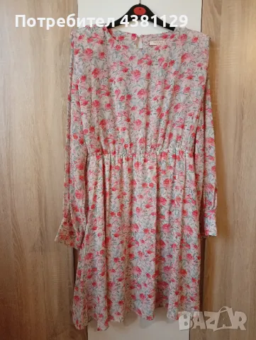 НАМАЛЕНА ЦЕНА! продавам нова ефирна рокля на коралови цветчета размер L  