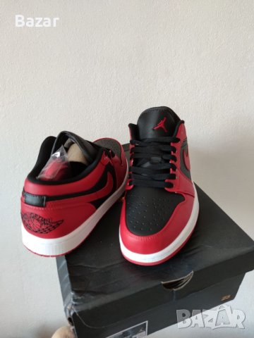 Nike Air Jordan 1 Low Reverse Bred Red Нови Мъжки Обувки Кецове Маратонки Размер 42 Номер Червени, снимка 15 - Маратонки - 39343854