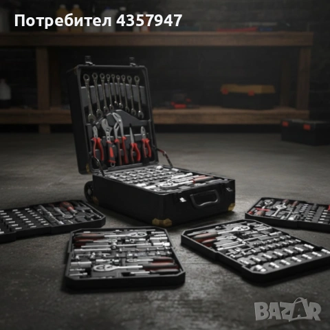 Професионален куфар с инструменти Cheffinger – 599 части, алуминиев тролей комплект, снимка 4 - Куфари с инструменти - 53156805