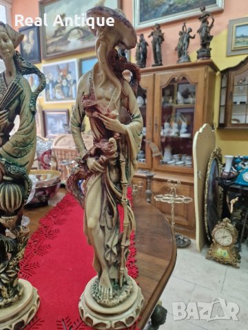 Чифт страхотни антикварни китайски колекционерски фигури статуетки , снимка 3 - Антикварни и старинни предмети - 42218011