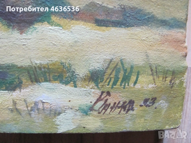 Красива Картина масло, платно , подпис, 50х40см., снимка 3 - Картини - 52573406