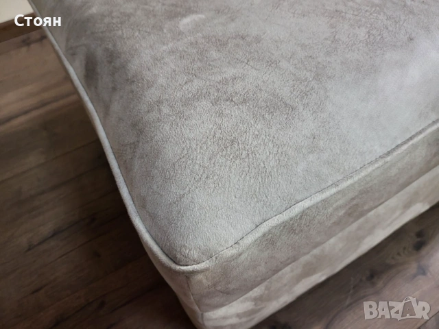 Кремава табурека от плат с функция ракла, снимка 5 - Дивани и мека мебел - 53699326