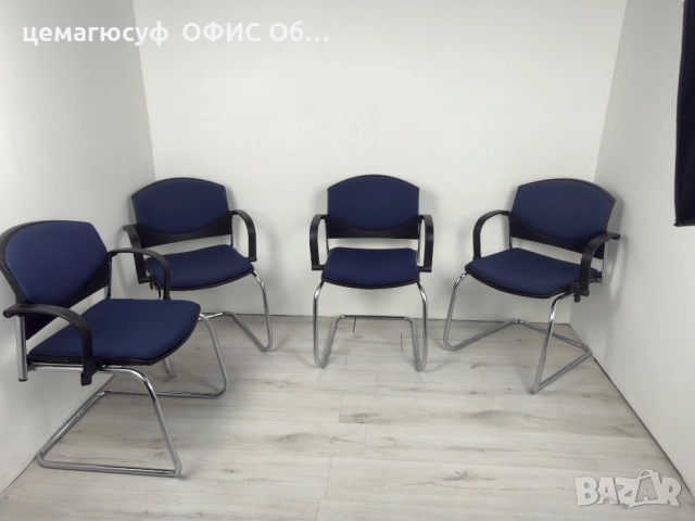 Офис столове в тъмносин цвят подходящи за конферетни зали  или срещи;, снимка 6 - Столове - 52817874