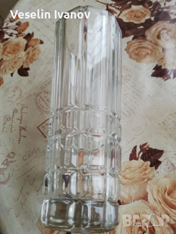 Стъклена стара ваза, снимка 2 - Вази - 36135760
