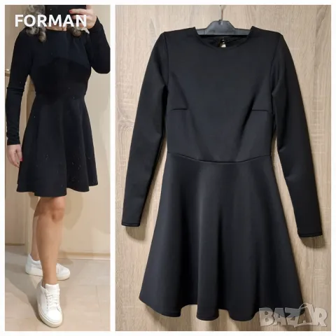 Черна кукленска рокля с отворен гръб