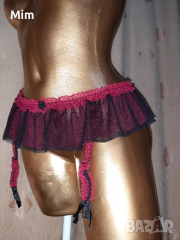 Н&М L/ XXL Черен с червено дантелен колан с жартиери , снимка 3 - Бельо - 38721722