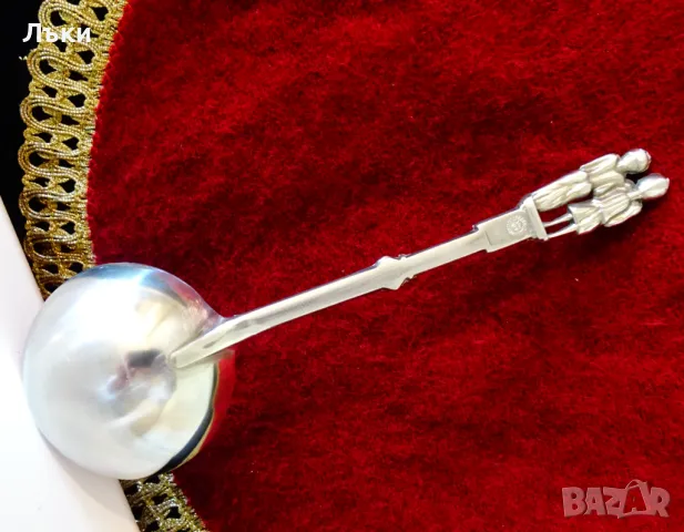 Калаена лъжица с фигури на съпрузи за калаена сватба., снимка 7 - Антикварни и старинни предмети - 50380073