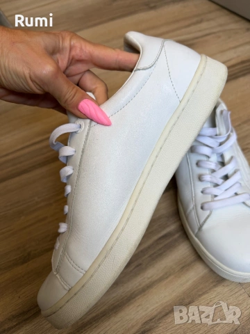 Мъжки оригинални кожени бели кецове EA7 ! 44 н, снимка 4 - Ежедневни обувки - 52188287