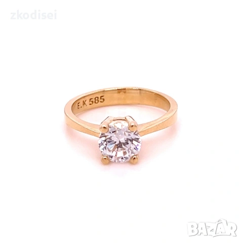 Златен дамски пръстен 3,13гр. размер:51 14кр. проба:585 модел:37731-4