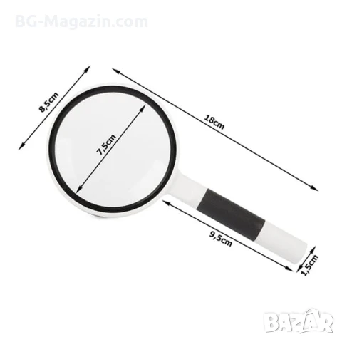 Увеличителна ръчна лупа за четене 4X увеличение стъклена леща деца насекоми работа с дръжка джобна, снимка 6 - Други инструменти - 50920329