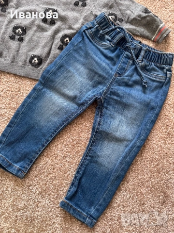 Бебешки дънки и пуловер Майорал, снимка 4 - Комплекти за бебе - 53132411