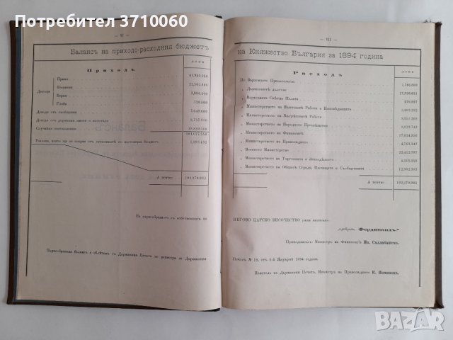 Бюджет за приходите и разходите на Княжество България през 1894 година 208 страници, снимка 5 - Колекции - 42021792