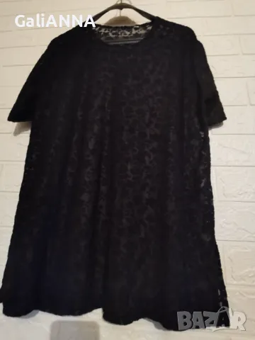 СТРАХОТНА ЕФЕКТНА БЛУЗКА ТЮЛ И КАДИФЕ 2XL