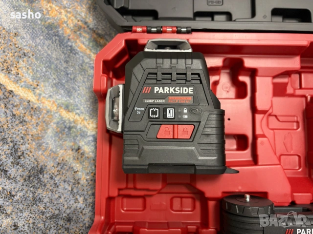 Акумулаторен Лазерен Нивел с Кръстосани Линии PARKSIDE Performance 20V PKLLP 3360 A1, снимка 3 - Други инструменти - 53611545