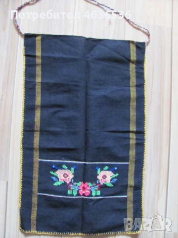 19 век престилка за носия, ръчна бродерия , 72х45см.