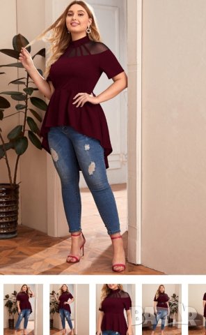 Асиметрична туника Shein бордо, снимка 1