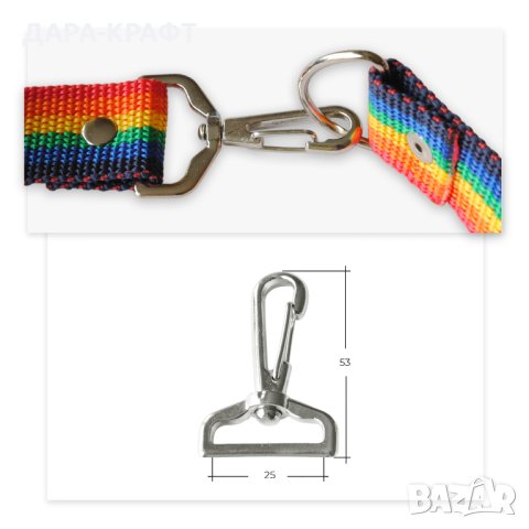 Метални карабинки за чанти - Въртяща се основа, 4бр, снимка 2 - Други - 42247247