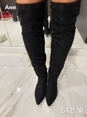 Дамски велурени чизми, снимка 4 - Дамски ботуши - 53440892