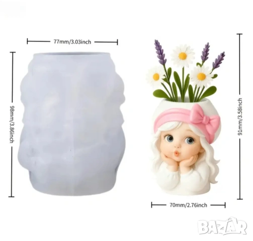 Молд кашпа момиче (1), снимка 6 - Форми - 53733543