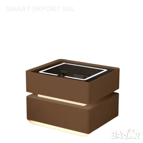 Интелигентно нощно шкафче Smart Heater LED, с безжично зареждане, кафяв, снимка 2 - Шкафове - 51997375