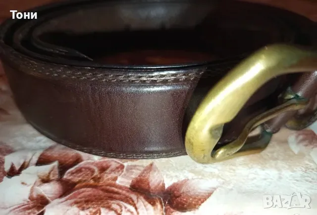 SCHUCHARD & FRIESE Оригинал Мъжки Тъмно Кафяв Колан Изцяло от Естествена Кожа 125см., снимка 8 - Колани - 48468804