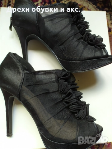 Черни сандали на висок ток 37 номер обувани веднъж 20лв, снимка 5 - Сандали - 51827139