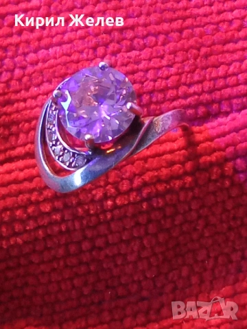 РАЗКОШЕН АЖУРЕН СКЪПОЦЕНЕН СРЕБЪРЕН ПРЪСТЕН СРЕБРО 925 с ЮВЕЛИРНО ФАСЕТИРАН АМЕТИСТ и ЦИРКОНИ 47517, снимка 18 - Пръстени - 49248041