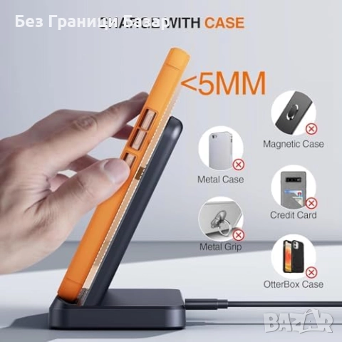 Ново Samsung 3 in 1 зарядно: телефон, часовник, слушалки + USB кабел, снимка 5 - Друга електроника - 51500111
