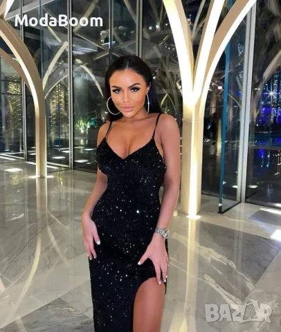 Стилна дълга дамска рокля 