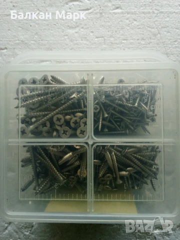 Сет винтове за дърво от неръждаема стомана PZ – пълна резба-370бр, снимка 2 - Железария - 50629847