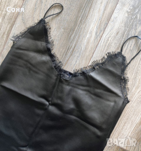 Разпродажба-Нов красив кожен топ, снимка 2 - Корсети, бюстиета, топове - 36207983