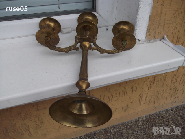 Свещник бронзов за три свещи, снимка 6 - Други ценни предмети - 36142187