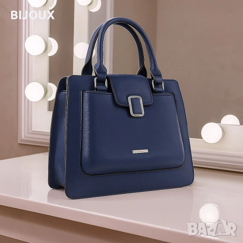 Дамска стилна чанта с метален акцент, снимка 10 - Чанти - 53217449