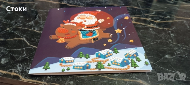 Коледни диамантени картички , снимка 2 - Декорация за дома - 52217198