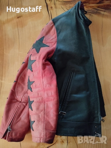 Tommy Hilfiger Винтидж Мъжко кожено яке моторджиско Cafe Racer M/L, снимка 8 - Якета - 52896396