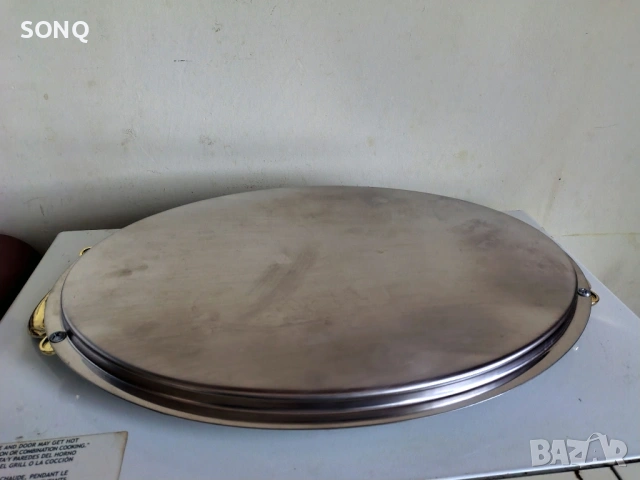 Прекрасен Позлатен Поднос 24К, снимка 5 - Антикварни и старинни предмети - 53456618