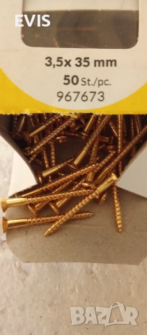 Месингови винтове за дърво 3.5х35– PH2, 50 бр., снимка 3 - Железария - 51624348