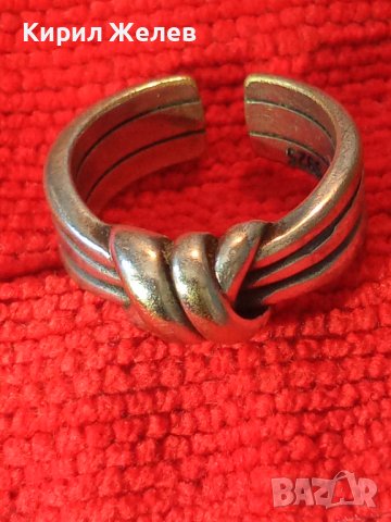 Стар АРТ НУВО ПОСРЕБРЕН БРОНЗОВ ПРЪСТЕН - ПАНДЕЛКА с ПЕЧАТ S925 РЕГУЛИРУЕМ РЕТРО МОДЕЛ 38511, снимка 3 - Антикварни и старинни предмети - 41451022