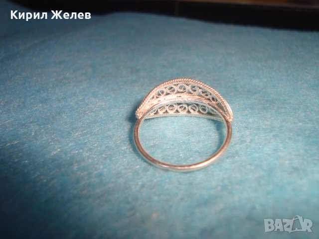 19 ВЕК СРЕБЪРЕН ПРЪСТЕН ФИЛИГРАН СРЕБРО ВИСОКА ПРОБА МАЙСТОРСКИ УНИКАТ СТАРО ГРАДСКО БИЖУ 26617, снимка 4 - Антикварни и старинни предмети - 34631496