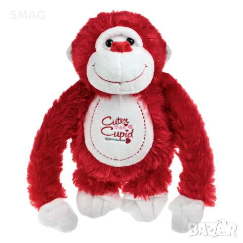 Механична маймуна, червена, свиреща и трепереща се 32 см S_1235276