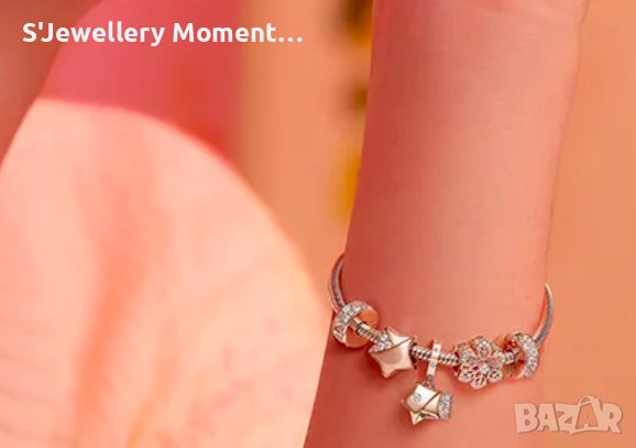 Сребърен талисман Пандора/ Pandora 925 Rose Gold Star, снимка 5 - Гривни - 39466358